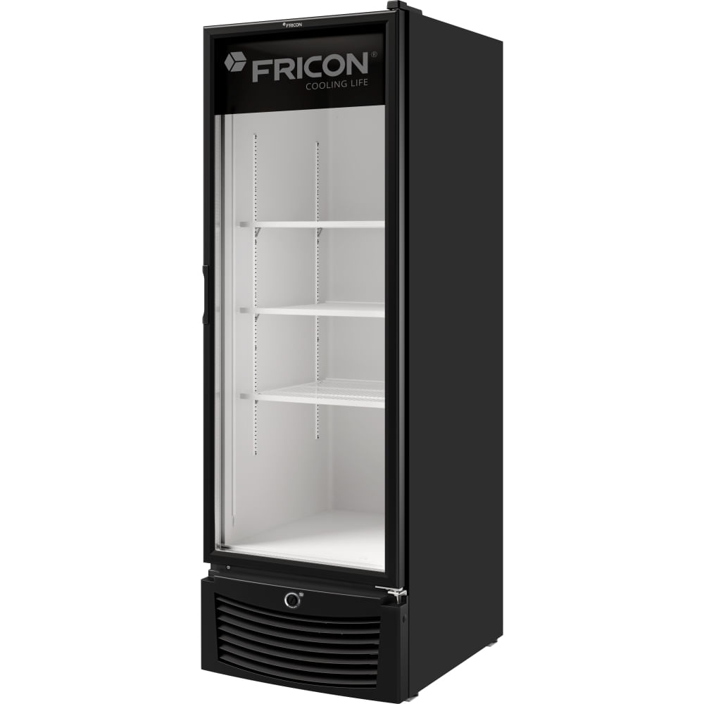 Freezer Vertical 569L VCET 569 V Porta de Vidro Preto Fricon