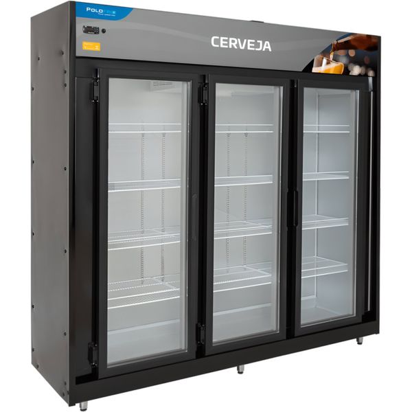 Cervejeira-1542L-2417-3-Portas-de-Vidro-Preta-Polofrio-LB450P