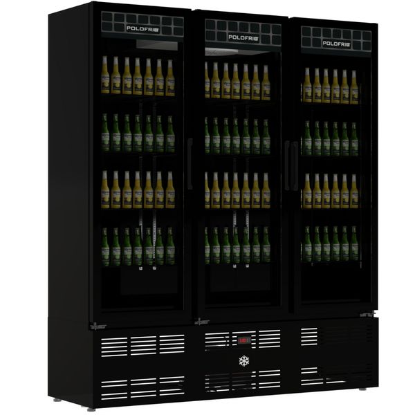 Cervejeira-1015L-2428-3-Portas-de-Vidro-Preta-Polofrio-LB460P